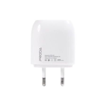 Сетевое зарядное устройство Proda 2USB 2.1A (RP-U21) (Белый / White)