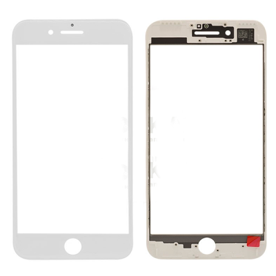 Скло фронтальне c OCA-пленкой iPhone 7 Plus, біле з рамкою, з поляризаційної плівкою