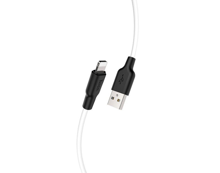 Кабель UBS Hoco X21 Silicone USB to Lightning (2.1A/1m) Black/White