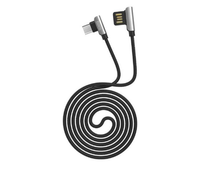Кабель USB Hoco U42 Exquisite Steel USB to Micro (2.4A/1.2m) Black 