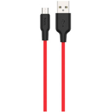 Кабель Hoco X21 Silicone MicroUSB 1m Black / Red