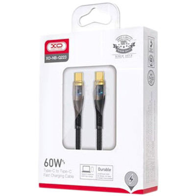 Кабель XO NB-Q223B Type-C to ype-C 60W (1m) Black