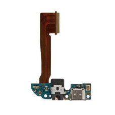 Шлейф для HTC One M8 Dual SIM, One M8e, коннектора зарядки, с микрофоном, с компонентами