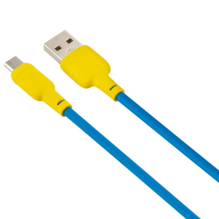 Кабель USB Gelius Full Silicon GP-UCN001M MicroUSB Yellow/Blue
