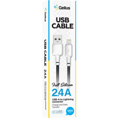 Кабель USB Gelius Full Silicon (GP-UCN001L) Lightning (Black/White)