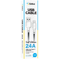 Кабель USB Gelius Full Silicone USB to Type-C Black/White (GP-UCN001C)