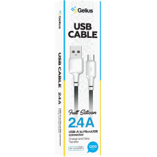 Кабель USB Gelius Full Silicon USB to Micro (GP-UCN001M) Black/White