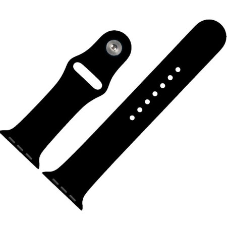 Силиконовый ремешок для Apple Watch Series 38/40 mm (Черный / Black) (Класс B)