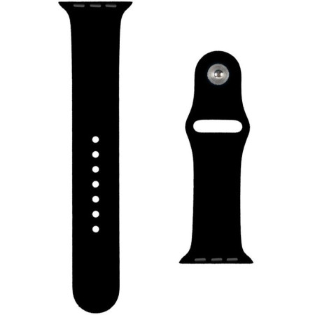 Силиконовый ремешок для Apple Watch Series 38/40 mm (Черный / Black) (Класс B)