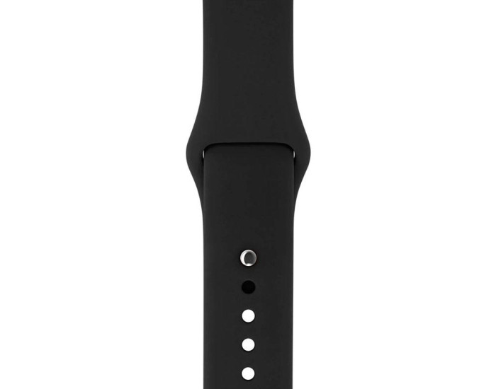 Силиконовый ремешок для Apple Watch Series 38/40 mm (Черный / Black)