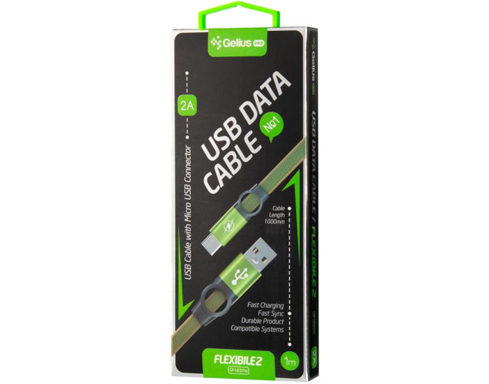 Кабель USB Gelius Pro Flexible 2 USB to Micro (GP-UC07m) Black
