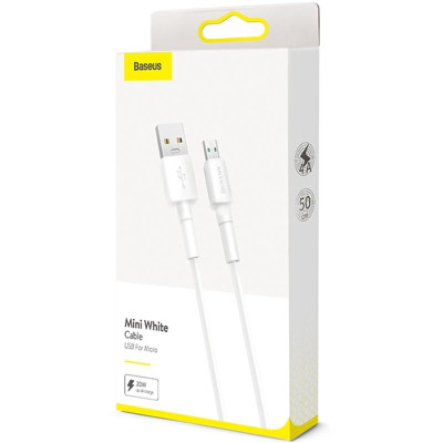 Кабель USB Baseus Mini MicroUSB (CAMSW-C02) 0.5m (Білий / White)