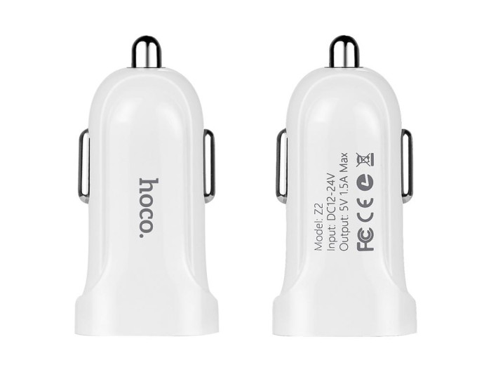 Автомобильное зарядное устройство Hoco Z2 1USB (1.5A) White