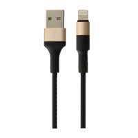 Кабель USB Hoco X26 Xpress Lightning 1m (Черный / Золотой)