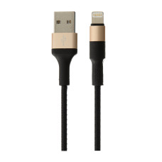 Кабель USB Hoco X26 Xpress Lightning 1m (Чорний / Золотий)
