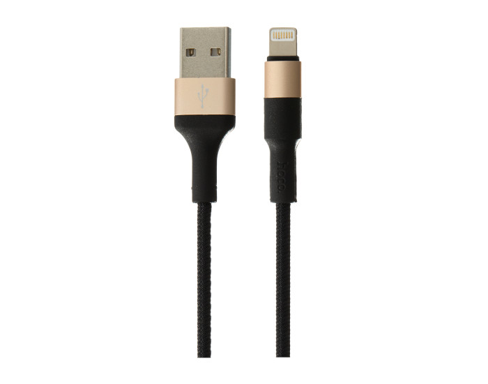 Кабель USB Hoco X26 Xpress Lightning (2A/1m) Черный/Золотой