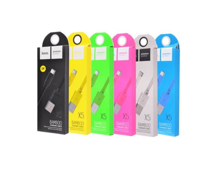 Кабель USB Hoco X5 Bamboo USB to Type-C  (1m) розовый