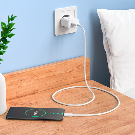Сетевое зарядное устройство Hoco C106A Leisure (1USB/2,1A) с кабелем Micro Белый