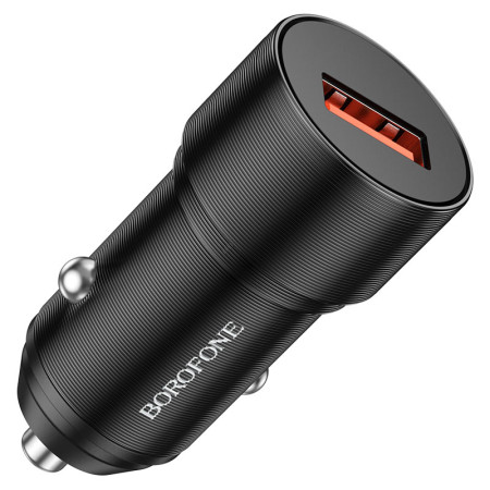 Автомобильное зарядное устройство Borofone (BZ19A) Wisdom QC3.0 с кабелем Type-C Black