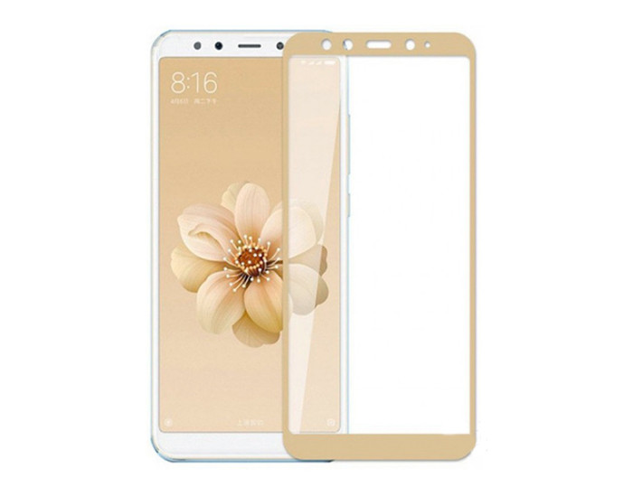 Защитное стекло Samsung A530 A8 - 2018, 3D Gold