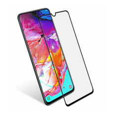 Стекло фронтальное Samsung A705 A70, черное (Класс B)