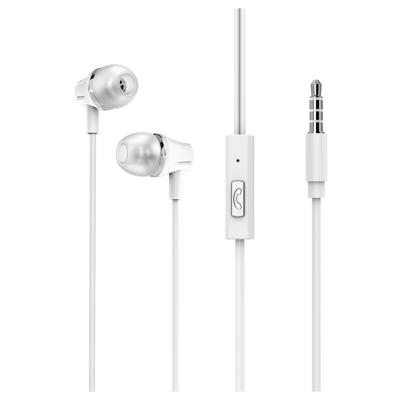 Проводные наушники 3,5 Borofone BM21 Graceful с микрофоном white
