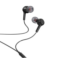 Проводные наушники 3,5 Hoco M78 El Placer Universal Earphones с микрофоном (Черный / Black)