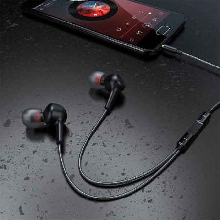 Проводные наушники 3,5 Hoco M78 El Placer Universal Earphones с микрофоном (Черный / Black)