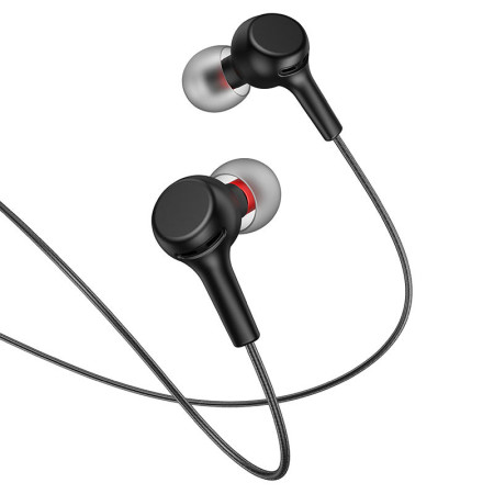 Проводные наушники 3,5 Hoco M78 El Placer Universal Earphones с микрофоном (Черный / Black)