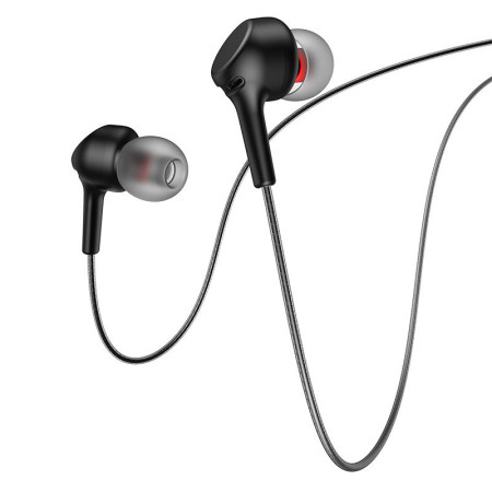 Проводные наушники 3,5 Hoco M78 El Placer Universal Earphones с микрофоном (Черный / Black)