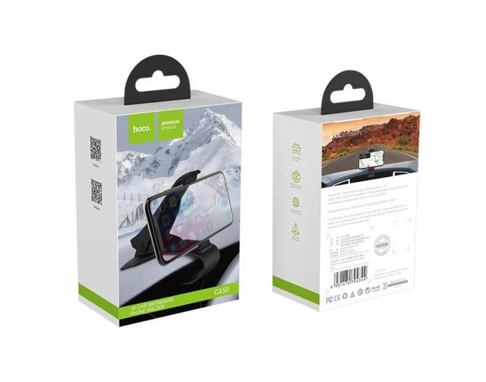 Автодержатель Hoco (CA50) In-car Dashboard phone Holder Black
