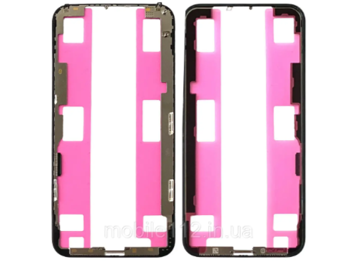 Рамка крепления дисплея iPhone XS, черная, оригинал, G+OCA PRo