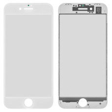 Стекло фронтальное c OCA-пленкой iPhone 8 / SE 2020/ SE 2022, белое с рамкой (Класс C)
