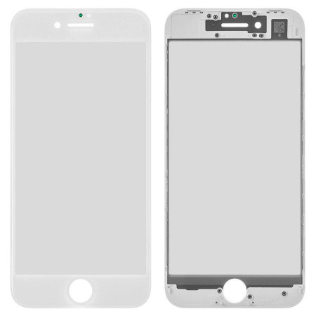 Стекло фронтальное c OCA-пленкой iPhone 8 / SE 2020/ SE 2022, белое с рамкой (Класс B)
