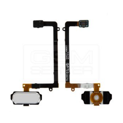 Шлейф для Samsung G925 Galaxy S6 Edge, кнопки меню, синій з компонентами, з пластиком