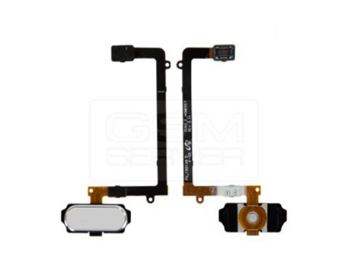 Шлейф для Samsung G925 Galaxy S6 Edge, кнопки меню, синий с компонентами, с пластиком