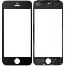 Стекло фронтальное c OCA-пленкой iPhone 5G, черное с рамкой (Класс B)