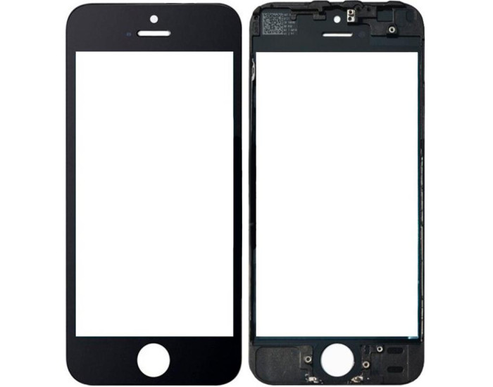 Скло фронтальне c OCA-пленкой iPhone 5G, чорне з рамкою