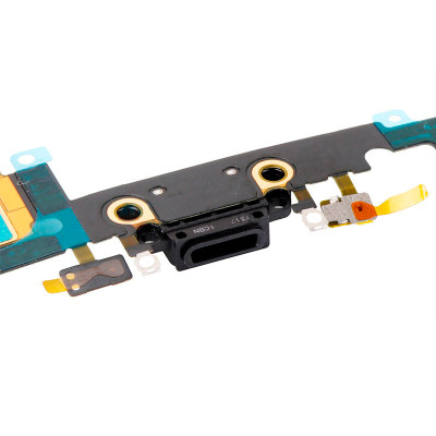 Шлейф для iPhone 8 Plus, конектора зарядки, чорний