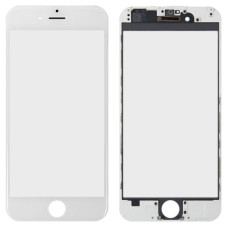 Стекло фронтальное c OCA-пленкой iPhone 6G, белое с рамкой (Класс B)