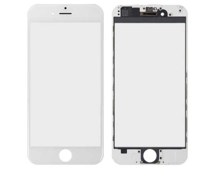 Скло фронтальне c OCA-пленкой iPhone 6G, біле з рамкою