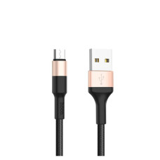Кабель USB Hoco X26 Xpress Micro 2A/1m, (Black/ Gold)