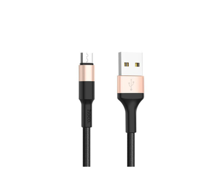 Кабель USB Hoco X26 Xpress USB to Micro (2A/1m) Black/Gold