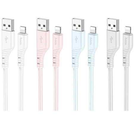 Кабель Hoco X97 Crystal color Silicone Lightning (1m) Белый
