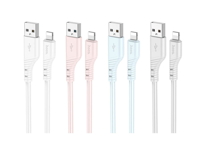 Кабель UBS Hoco X97 Crystal color Silicone USB to Lightning (2.4А/1m) Белый