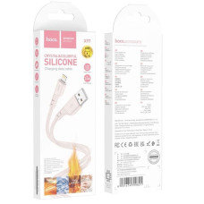 Кабель UBS Hoco X97 Crystal color Silicone USB to Lightning (2.4А/1m) Белый
