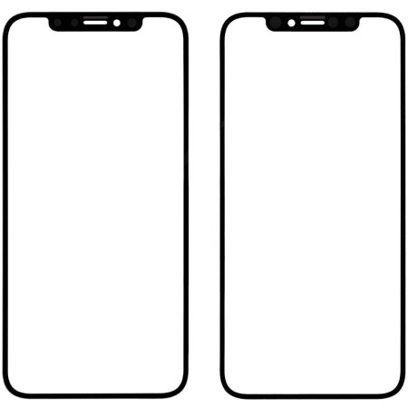 Стекло фронтальное c OCA-пленкой iPhone X, черное с рамкой, оригинал (Класс А)
