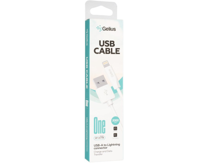 Кабель USB Gelius One USB to Lightning (2m) White (GP-UC118) 