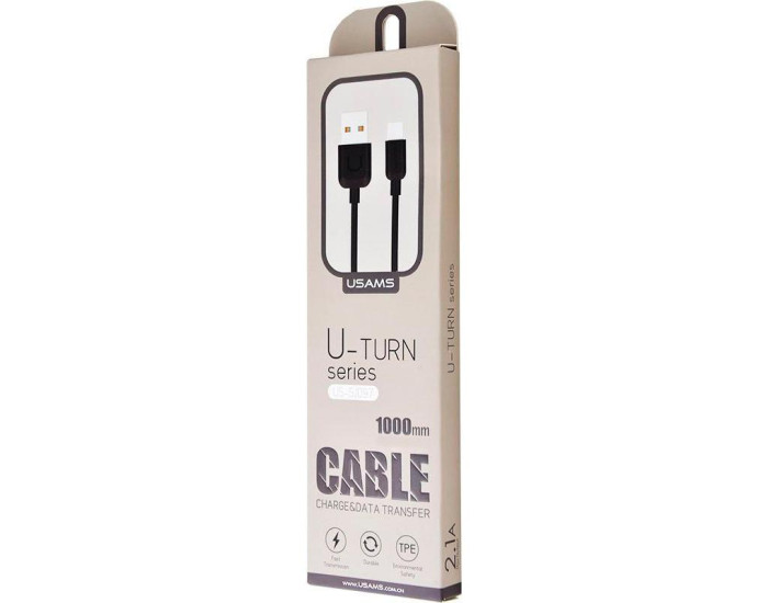 Кабель USB Usams U-Turn Series USB to Type-C (0.25m) Black (TCXD2501)