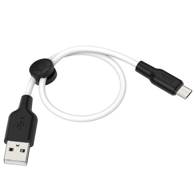 Кабель Hoco X21 Plus Silicone Micro USB 0.25m (Черный / Белый)